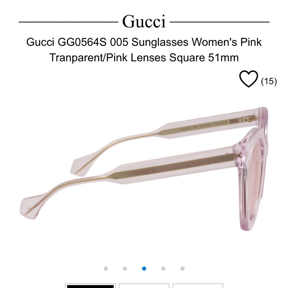 Gucci Women's Transparent Pink Rose Gold Sunglasses GG0564S - Picture 2 of 5